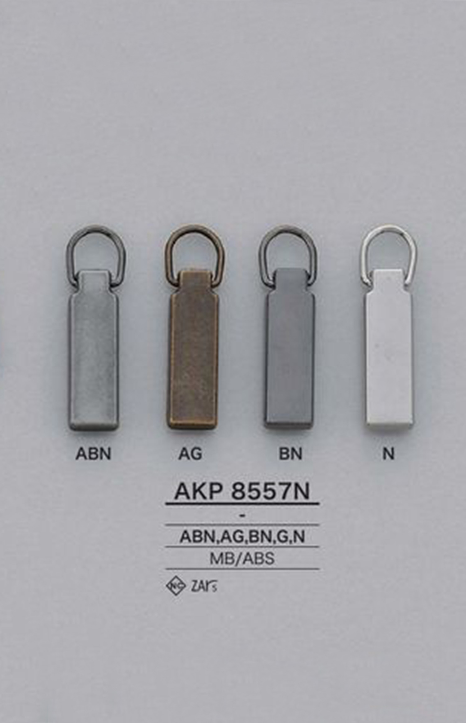 AKP8557N Quadratische Reißverschlussspitze (Zuglasche) IRIS