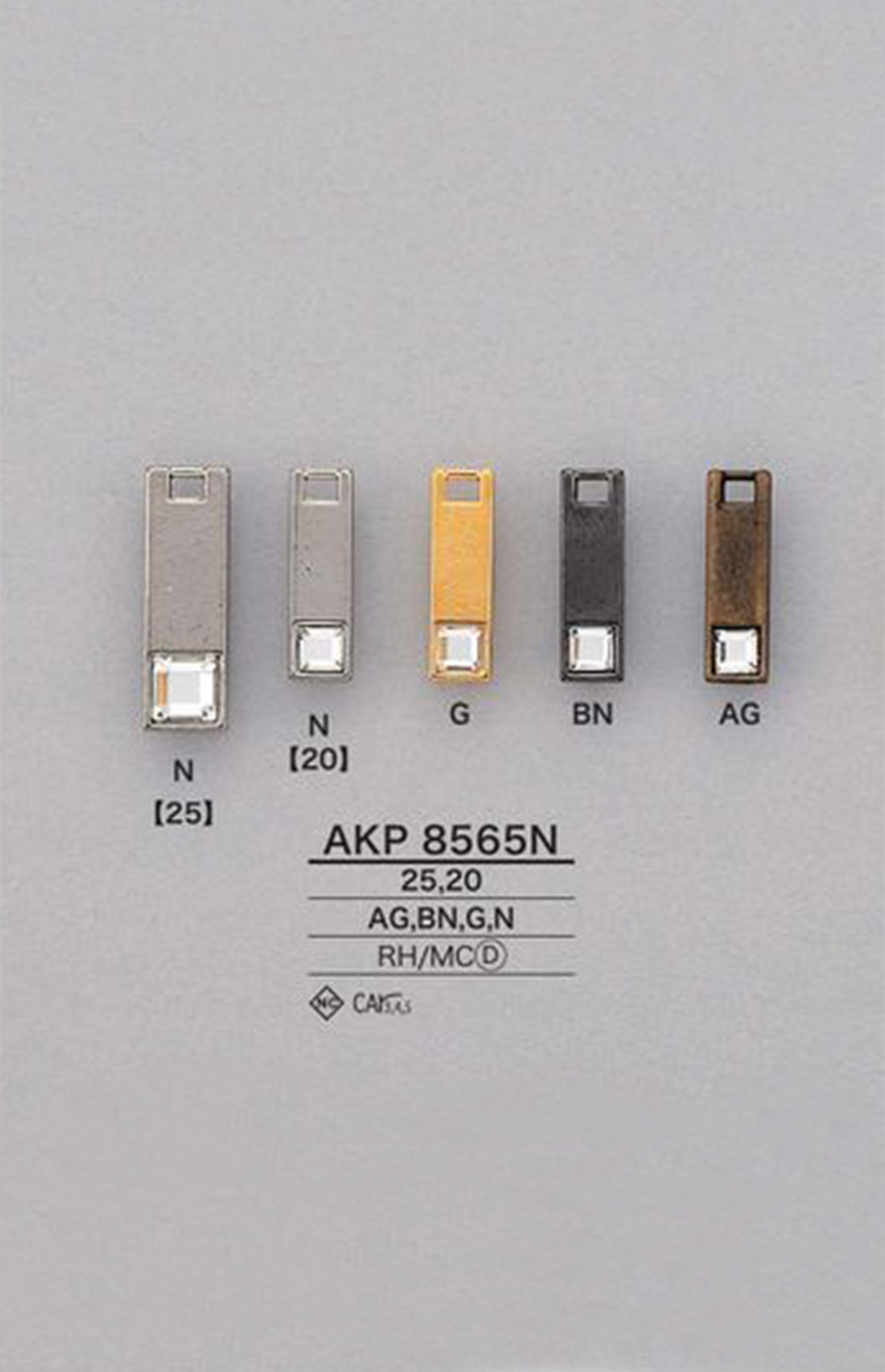 AKP8565N Strass-Quadrat-Reißverschlusspunkt (Zuglasche) IRIS