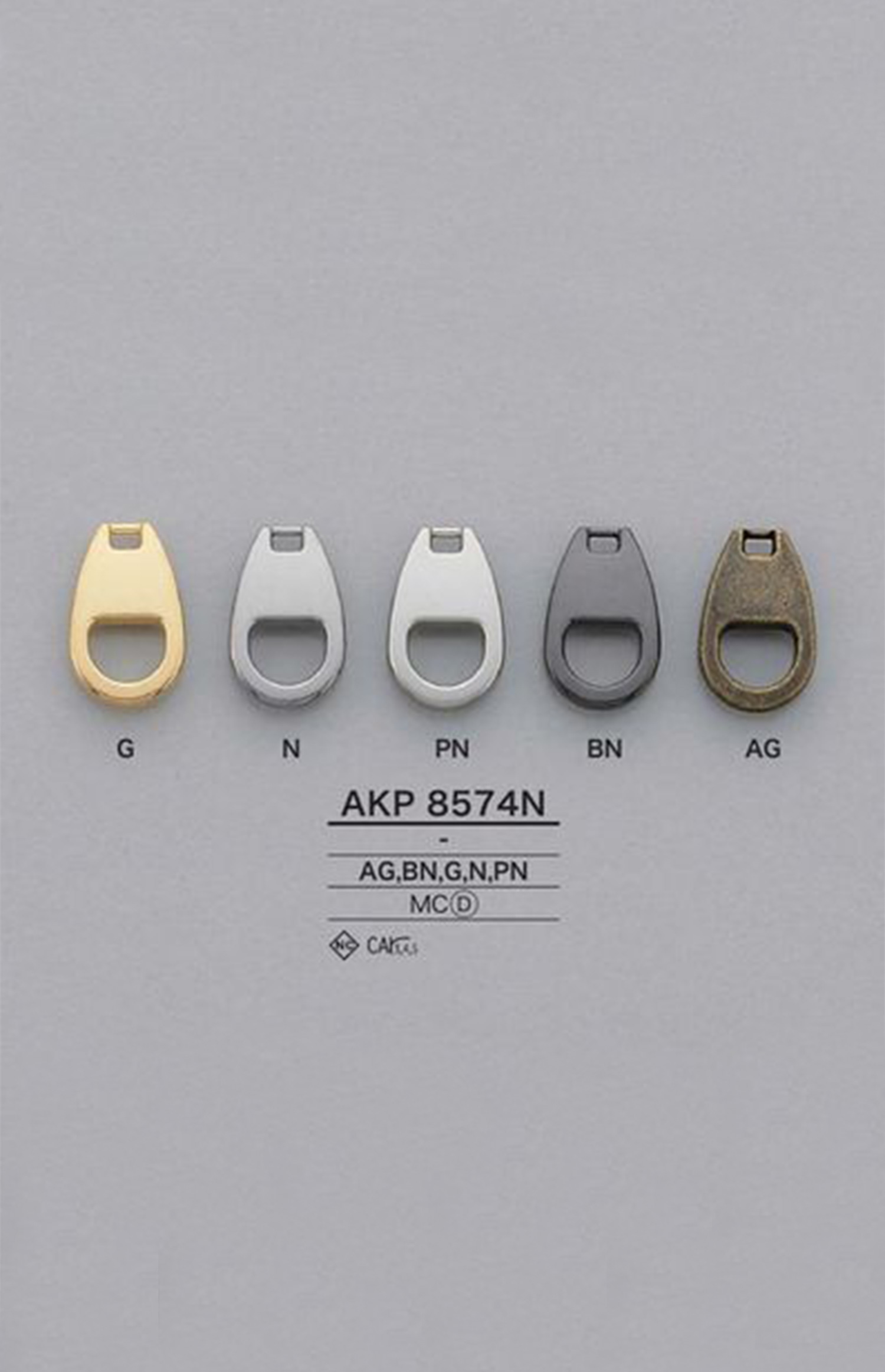 AKP8574N Ovaler Reißverschlusspunkt (Zuglasche) IRIS