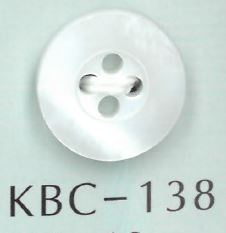 KBC-138 BIANCO SHELL 4-Loch-Mitte Hohlschalenknopf[Taste] Sakamoto Saji Shoten