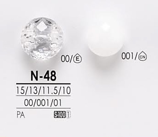 N48 Diamantschliff-Knopf Für Transparenz &amp; Färberei[Taste] IRIS