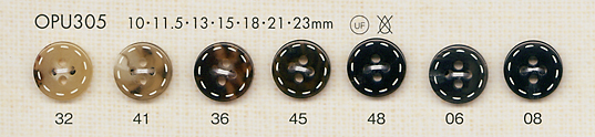 OPU305 Stichdesign 4-Loch-Schildpatt-Polyesterknopf[Taste] DAIYA BUTTON