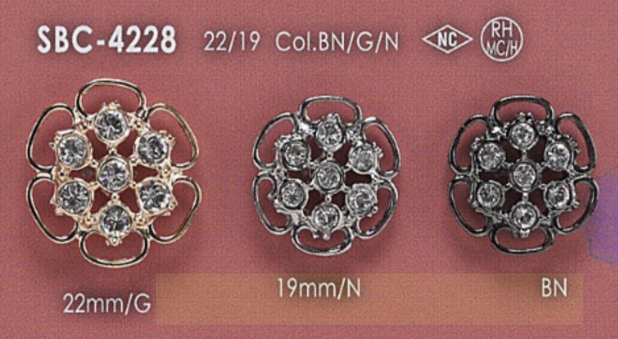 SBC4228 Halbkreisförmiger Knopf Aus Glas/hohem Metall[Taste] IRIS