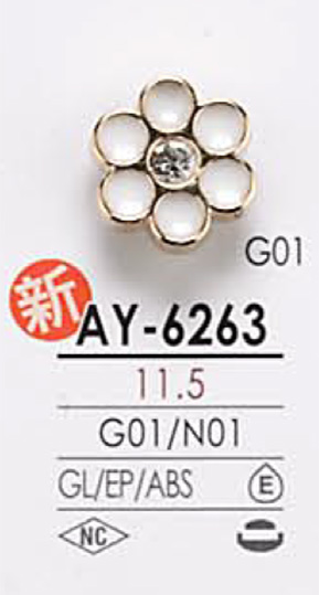 AY6263 Blumenmotiv Zum Färben Von Metallknöpfen[Taste] IRIS