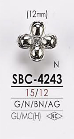 SBC4243 Metallknopf Mit Blumenmotiv[Taste] IRIS