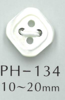 PH134 Rautenförmiger Muschelknopf Mit 4-Loch-Rand[Taste] Sakamoto Saji Shoten