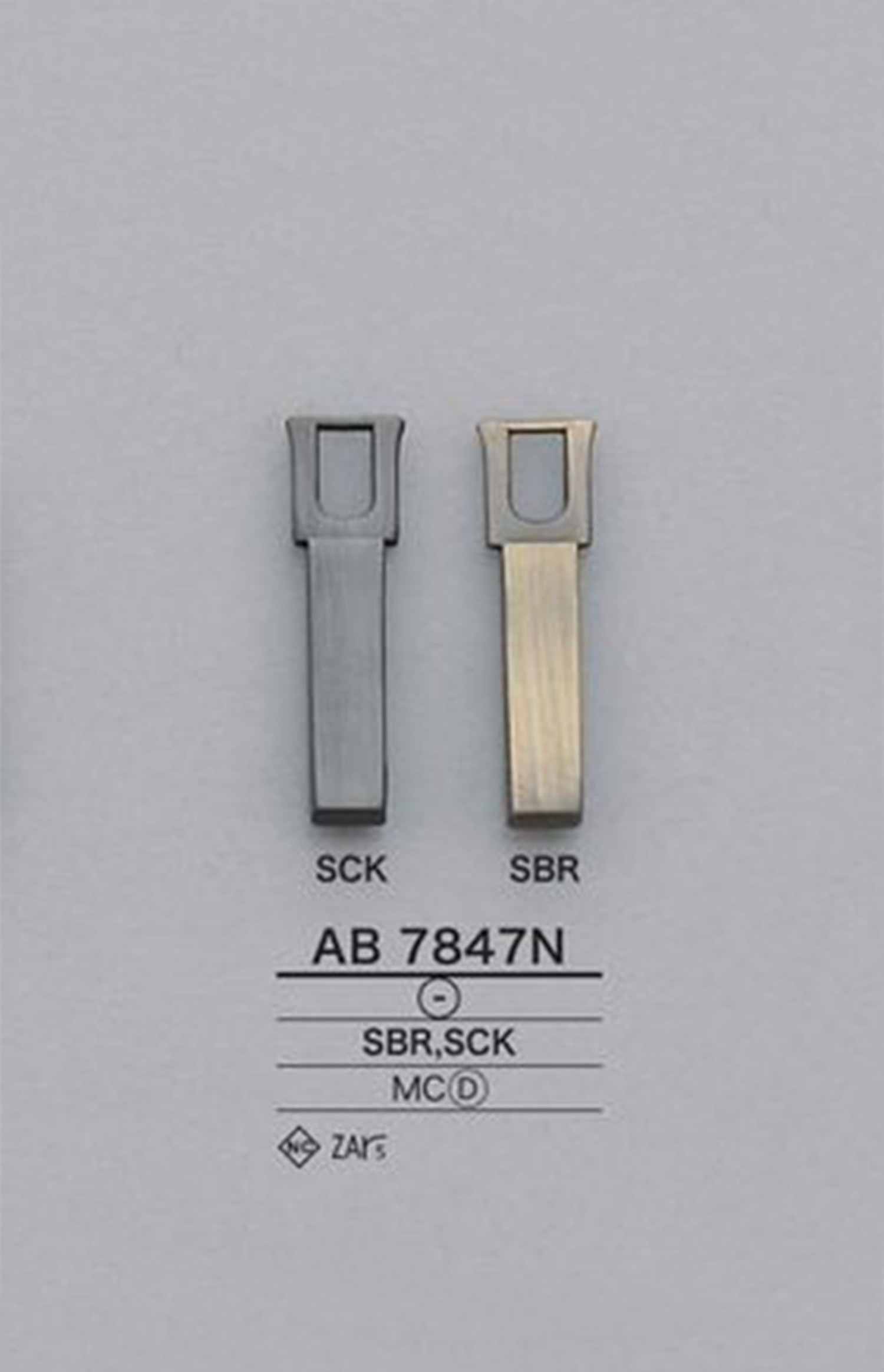 AB7847N Quadratische Reißverschlussspitze (Zuglasche) IRIS