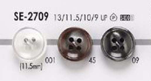 SE-2709 Vier-Loch-Polyesterknopf Für Einfache Shell-Hemdbluse[Taste] IRIS