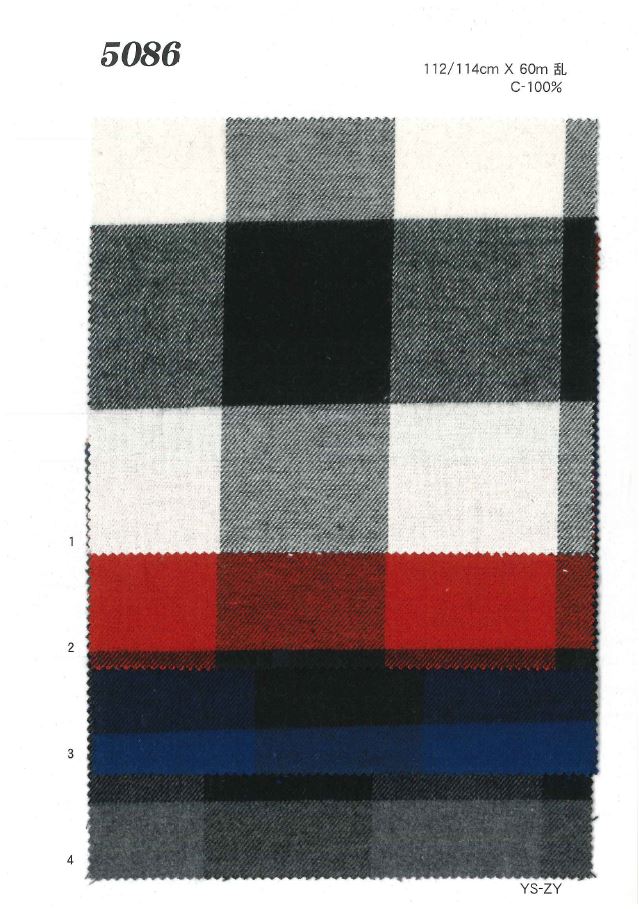 MU5086 Fuzzy-Block-Check[Textilgewebe] Ueyama Textile
