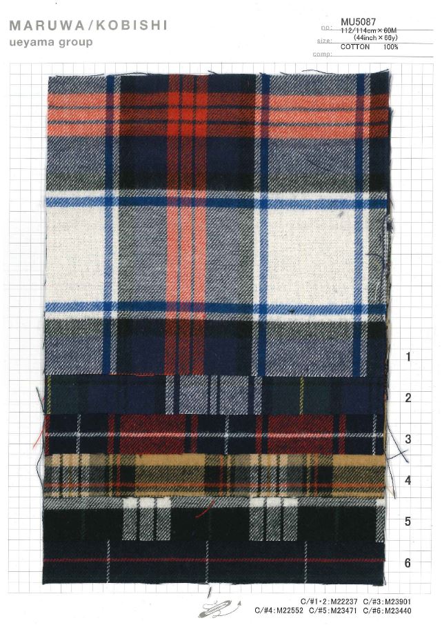 MU5087 Fuzzy-Tartan-Karo[Textilgewebe] Ueyama Textile
