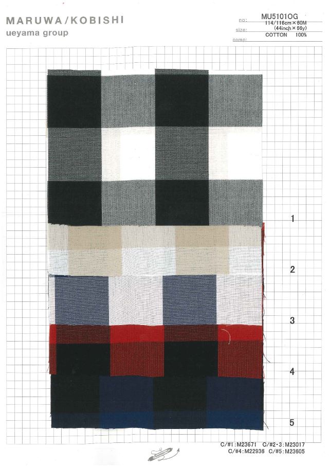 MU5101OG Prüfung Des Schreibmaschinentuch-Blocks[Textilgewebe] Ueyama Textile