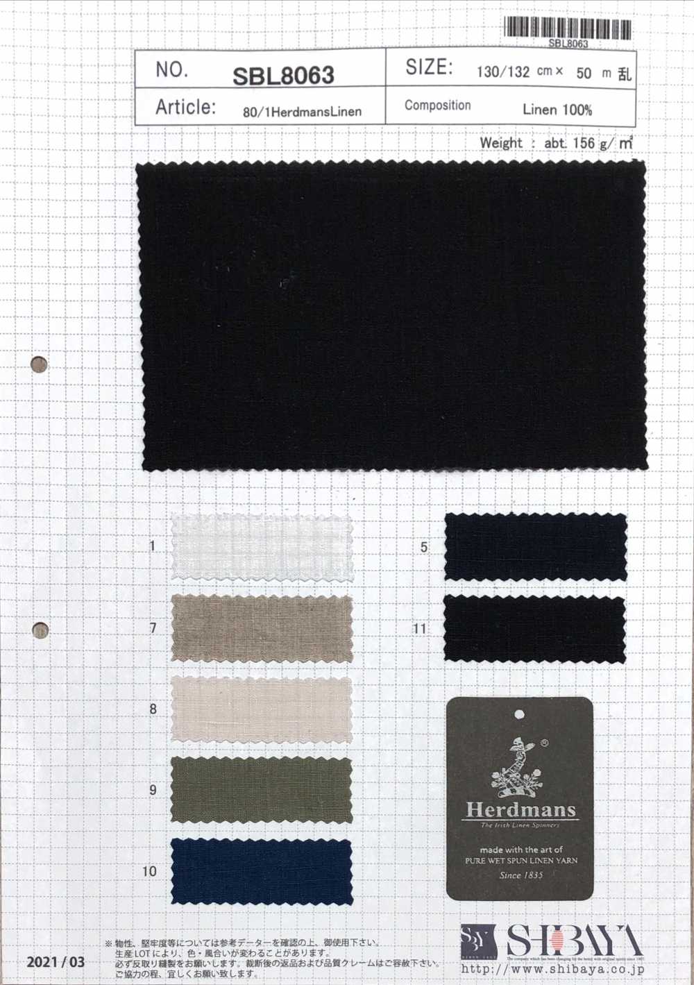 SBL8063 80/1 Hardmans Leinen[Textilgewebe] SHIBAYA