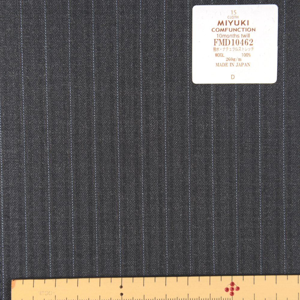 FMD10462 Complex 10 Monate Twill Water Repellent Natural Stretch Alternate Stripe Grau[Textil] Miyuki-Keori (Miyuki)