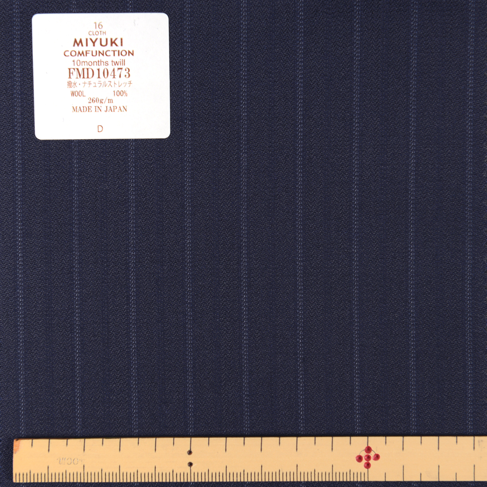FMD10473 Complex 10 Monate Twill Water Repellent Natural Stretch Alternate Stripe Navy[Textil] Miyuki-Keori (Miyuki)