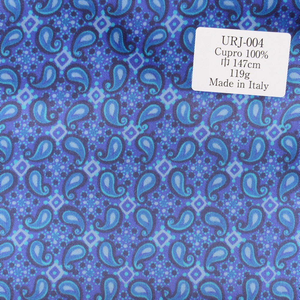 URJ-004 Hergestellt In Italien Cupra 100 % Print-Futter Paisley-Muster Hellblau[Beschichtung] TKS