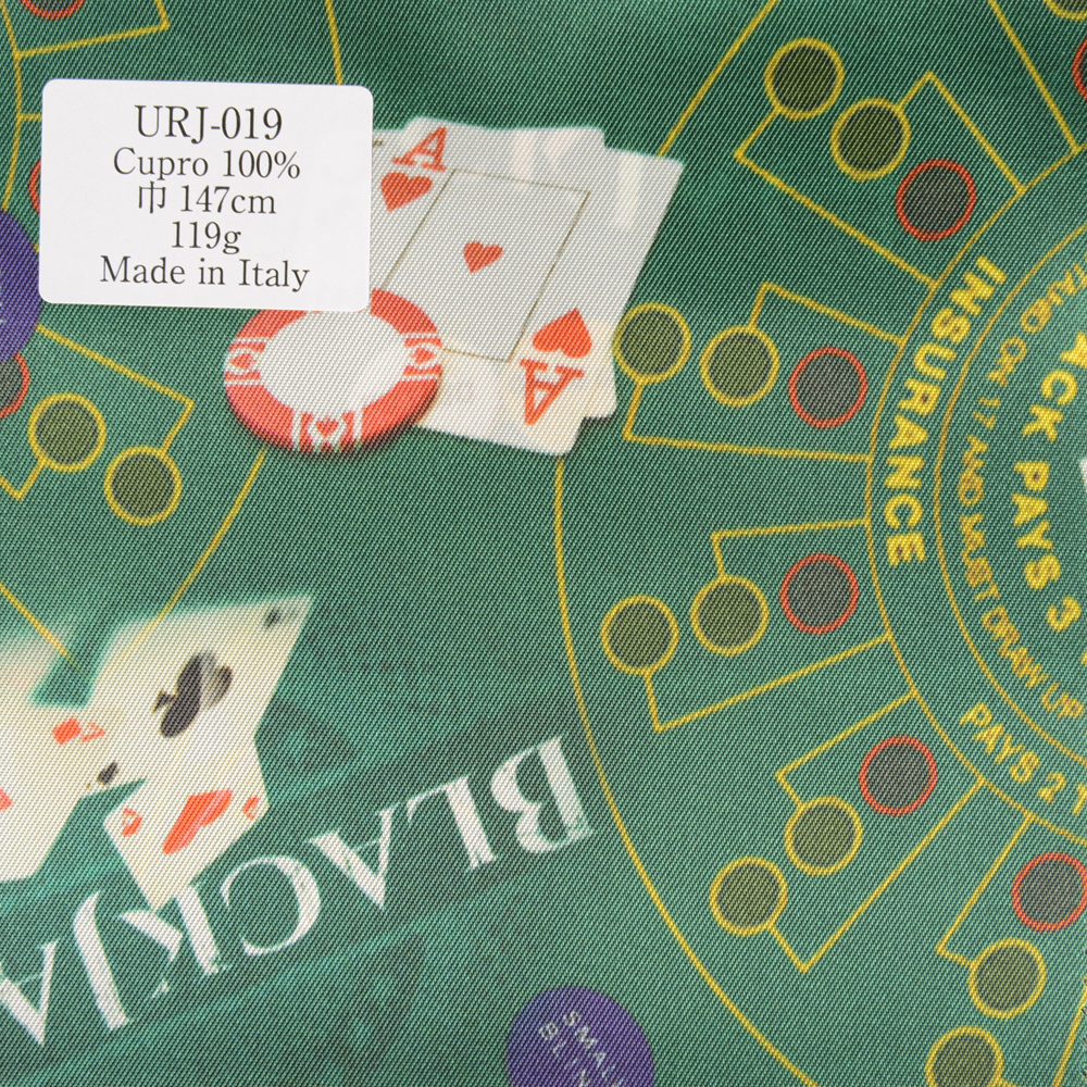 URJ-019 Hergestellt In Italien Cupra 100 % Bedrucktes Futter Casino Series Blackjack Edition[Beschichtung] TKS
