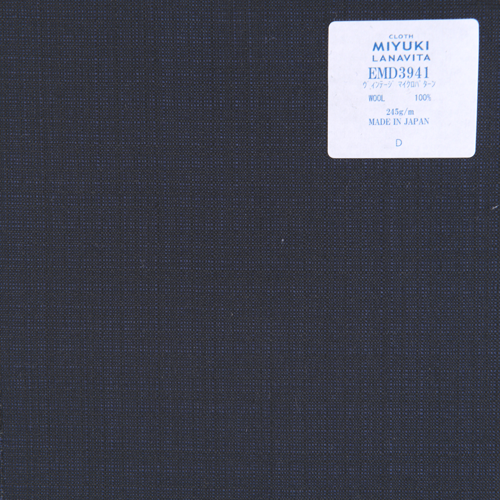 EMD3941 Feine Wollkollektion Vintage Mikromuster Marineblau[Textil] Miyuki-Keori (Miyuki)