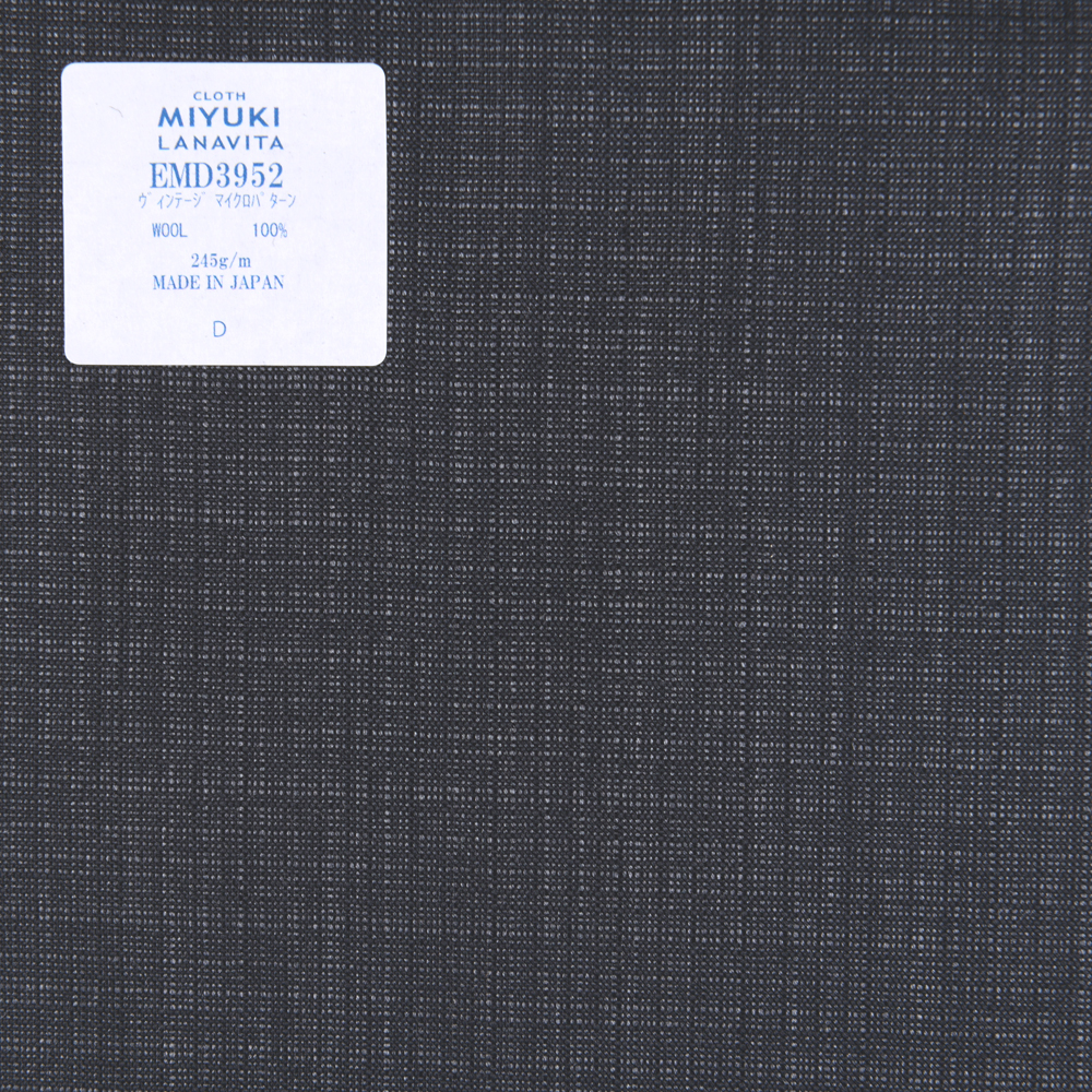 EMD3952 Fine Wool Collection Vintage Micro Pattern Charcoal Grey[Textil] Miyuki-Keori (Miyuki)