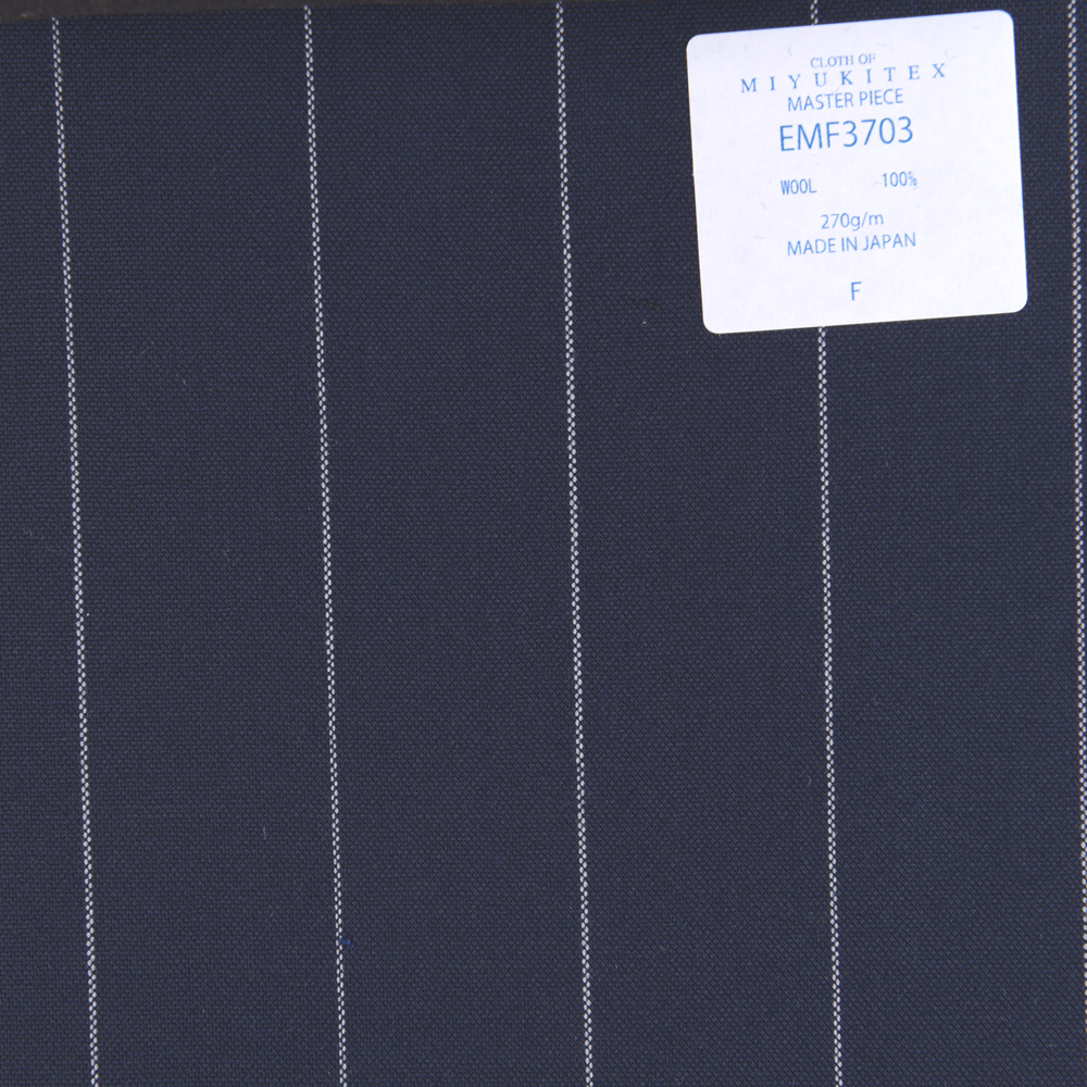 EMF3703 Masterpiece Collection Savile Row Yarn Count Series Breit Gestreift Marineblau[Textil] Miyuki-Keori (Miyuki)