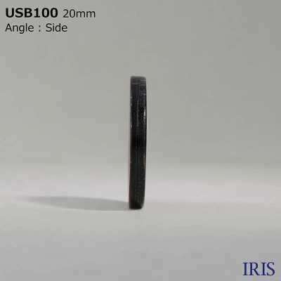 USB100 Natürliche Materialien, Schwarz Gebeizt, Perlmutt, Muschel, Tischloch, Zwei Löcher, Glänzender Knopf[Taste] IRIS Sub-Foto