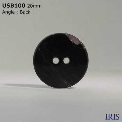 USB100 Natürliche Materialien, Schwarz Gebeizt, Perlmutt, Muschel, Tischloch, Zwei Löcher, Glänzender Knopf[Taste] IRIS Sub-Foto