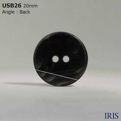 USB26 Natürliche Materialien, Schwarz Gebeizt, Perlmutt, Muschel, Tischloch, Zwei Löcher, Glänzender Knopf[Taste] IRIS Sub-Foto