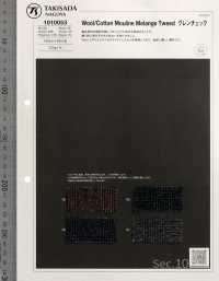 1010053 RE: NEWOOL® Wolle/Baumwolle Melange Tweed Glen Check[Textilgewebe] Takisada Nagoya Sub-Foto