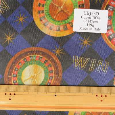 URJ-020 Hergestellt In Italien Cupra 100 % Bedrucktes Futter Casino-Serie Roulette-Muster[Beschichtung] TKS Sub-Foto