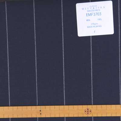 EMF3703 Masterpiece Collection Savile Row Yarn Count Series Breit Gestreift Marineblau[Textil] Miyuki-Keori (Miyuki) Sub-Foto