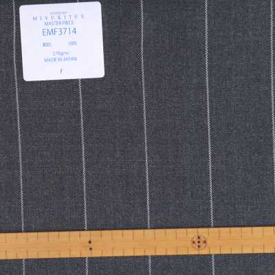 EMF3714 Masterpiece Collection Savile Row Yarn Count Series Wide Striped Grey[Textil] Miyuki-Keori (Miyuki) Sub-Foto