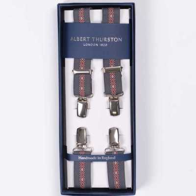 ATX-2595 Hosenträger Von Albert Thurston, 4-Punkt-X-Brace-Clip-Verschluss, 25 mm Elastisch (Gummiband)[Formelle Accessoires] ALBERT THURSTON Sub-Foto