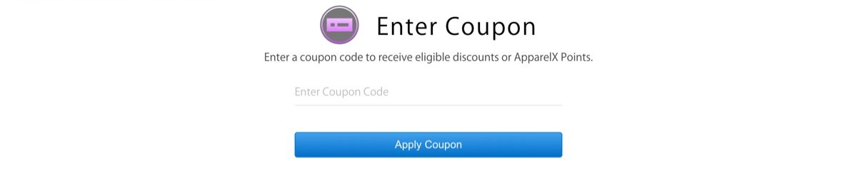 Die Seite „Coupon eingeben“