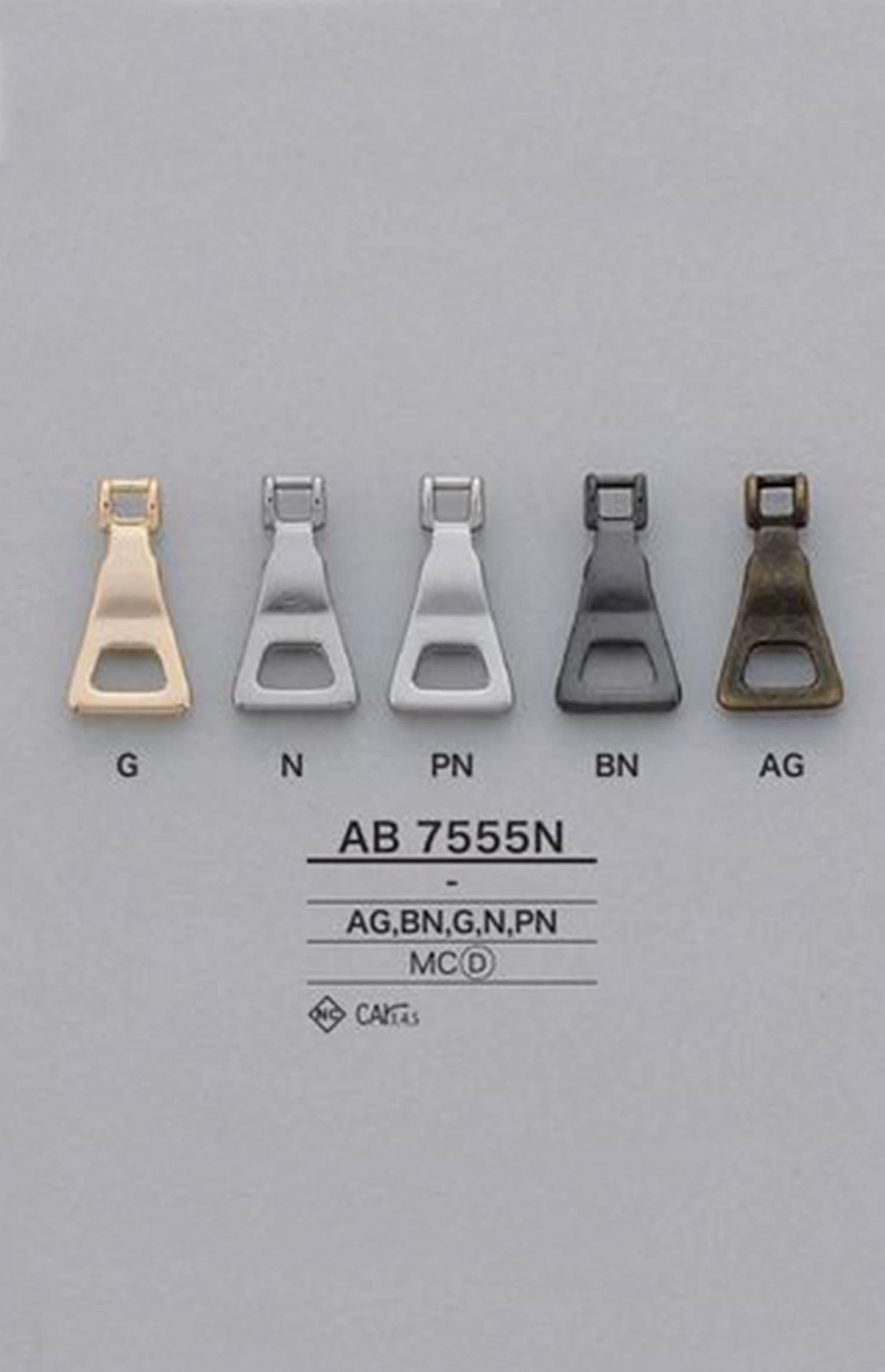 AB7555N Dreieckige Reißverschlussspitze (Zuglasche) IRIS
