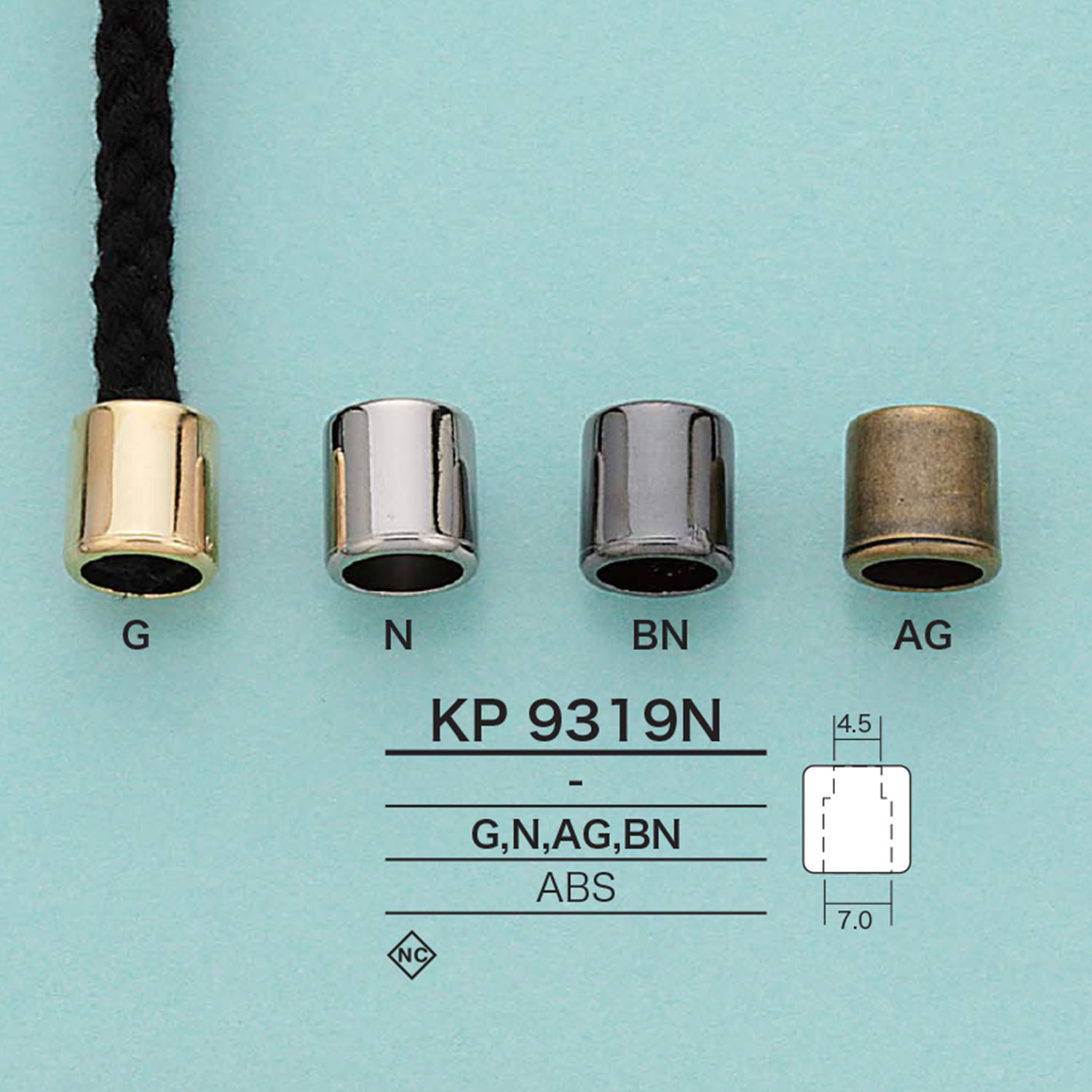 KP9319N Zylindrisches Kabelende (Plattierung)[Schnallen Und Ring] IRIS