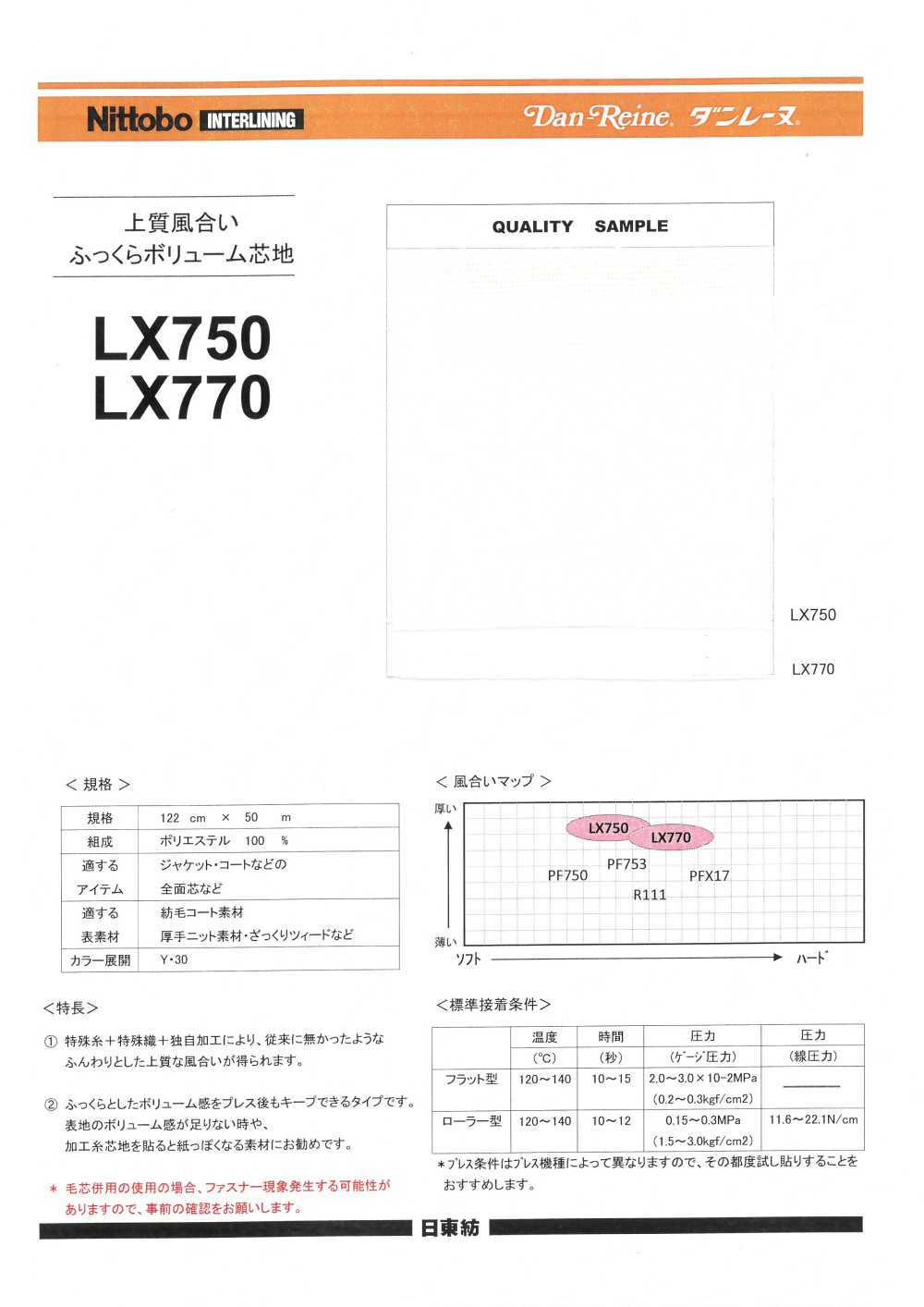 LX770 Fixierbare Einlage, Hochwertige Textur, Pralle Und Voluminöse Einlage Nittobo