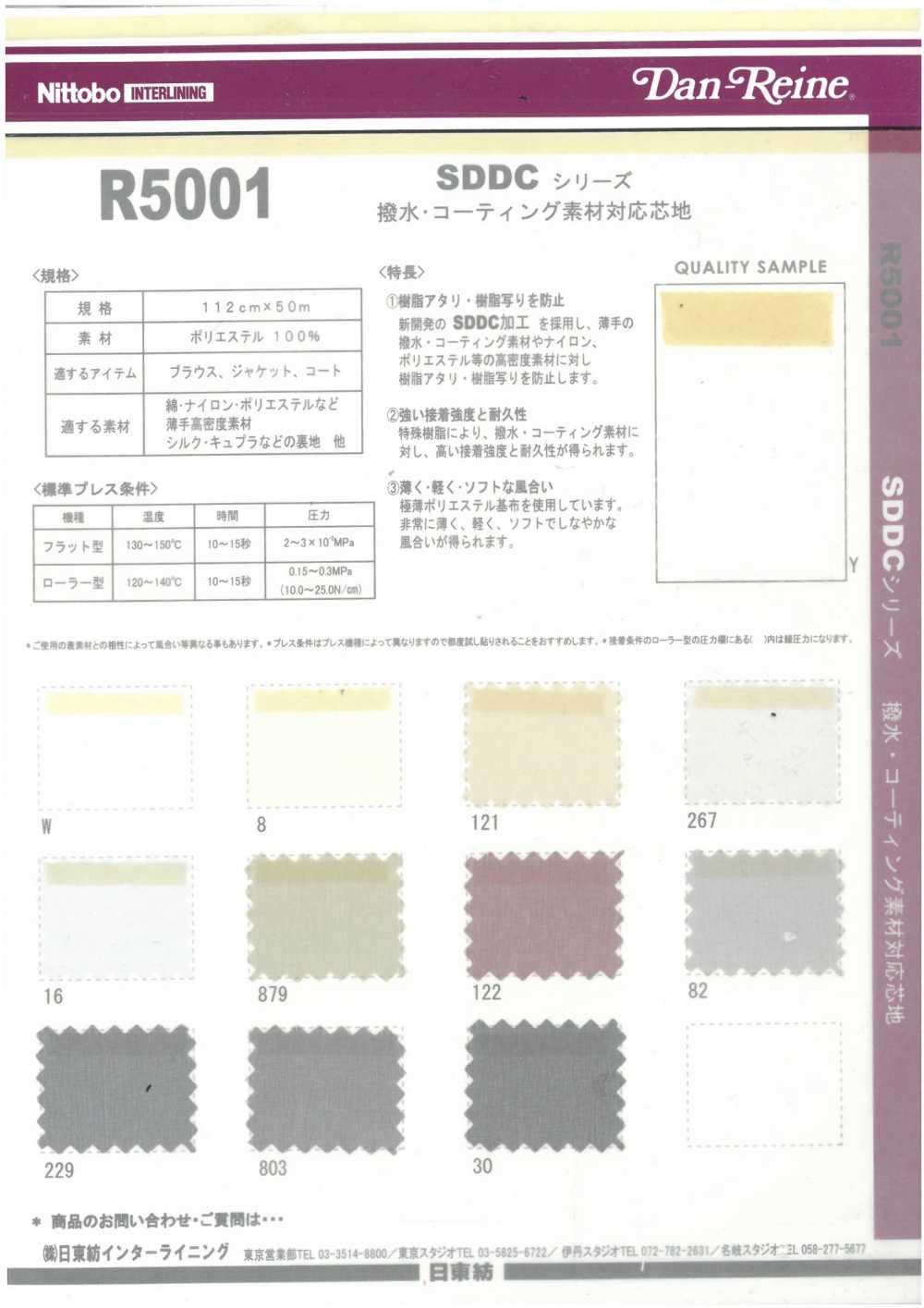 R5001 Einlagen Der SDDC-Serie, Kompatibel Mit Wasserabweisenden Materialien Und Beschichtungsmaterialien Nittobo