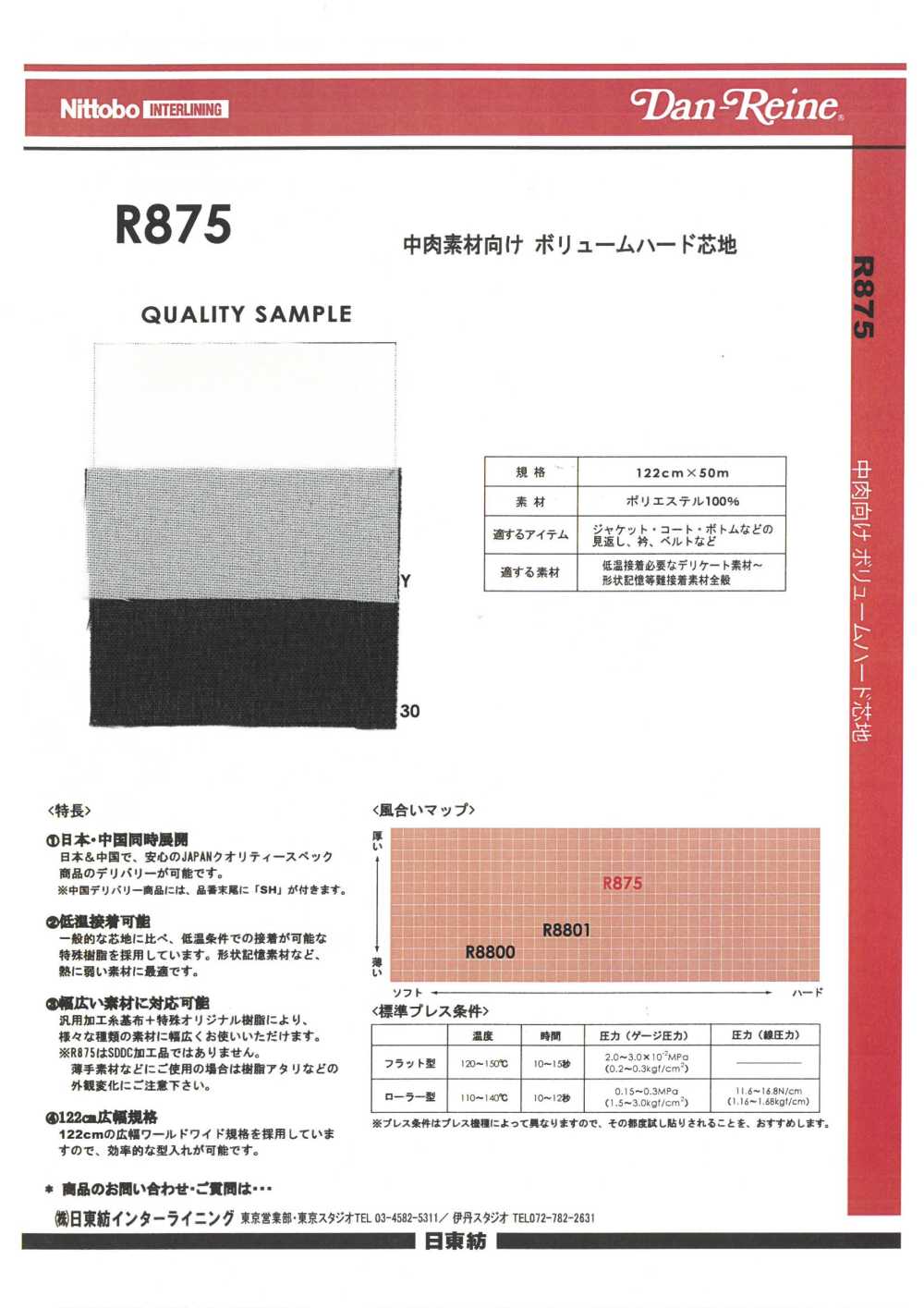 R875 Volumenharte Einlage Für Mitteldicke Materialien Nittobo