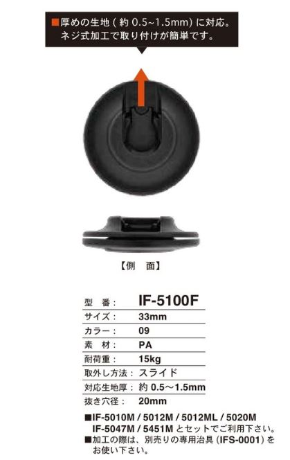 IF5100F 33 Mm Schiebedruckknopf[Schnallen Und Ring] FIDLOCK