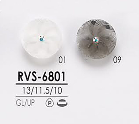 RVS6801 Rosa Locken-ähnlicher Kristallstein-Knopf Zum Färben[Taste] IRIS