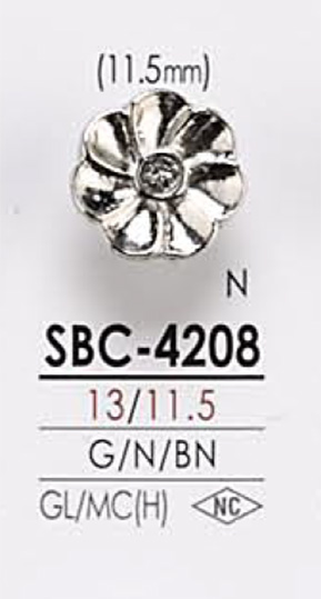SBC4208 Metallknopf Mit Blumenmotiv[Taste] IRIS