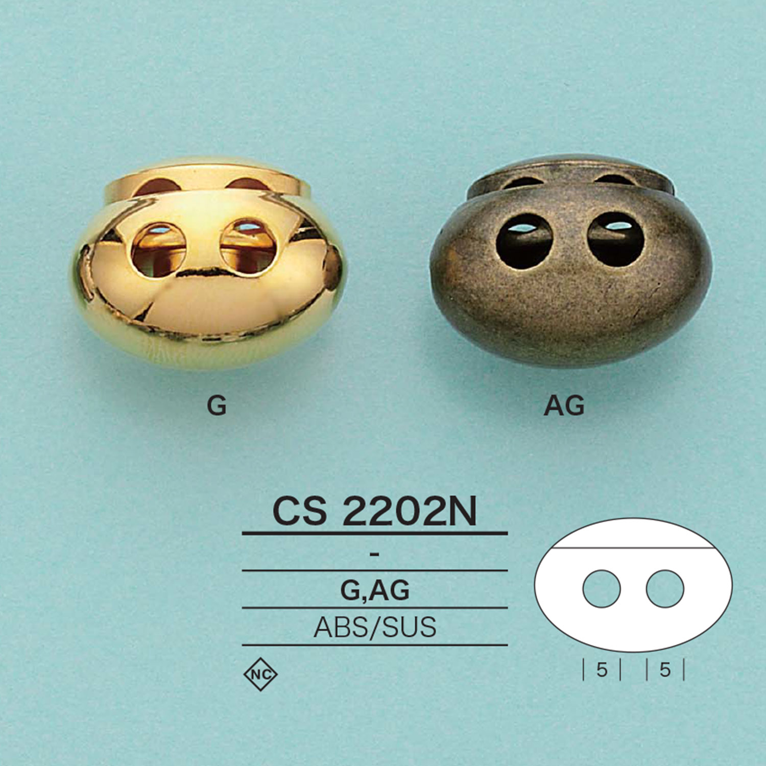CS2202N Ovales Schnurschloss[Schnallen Und Ring] IRIS
