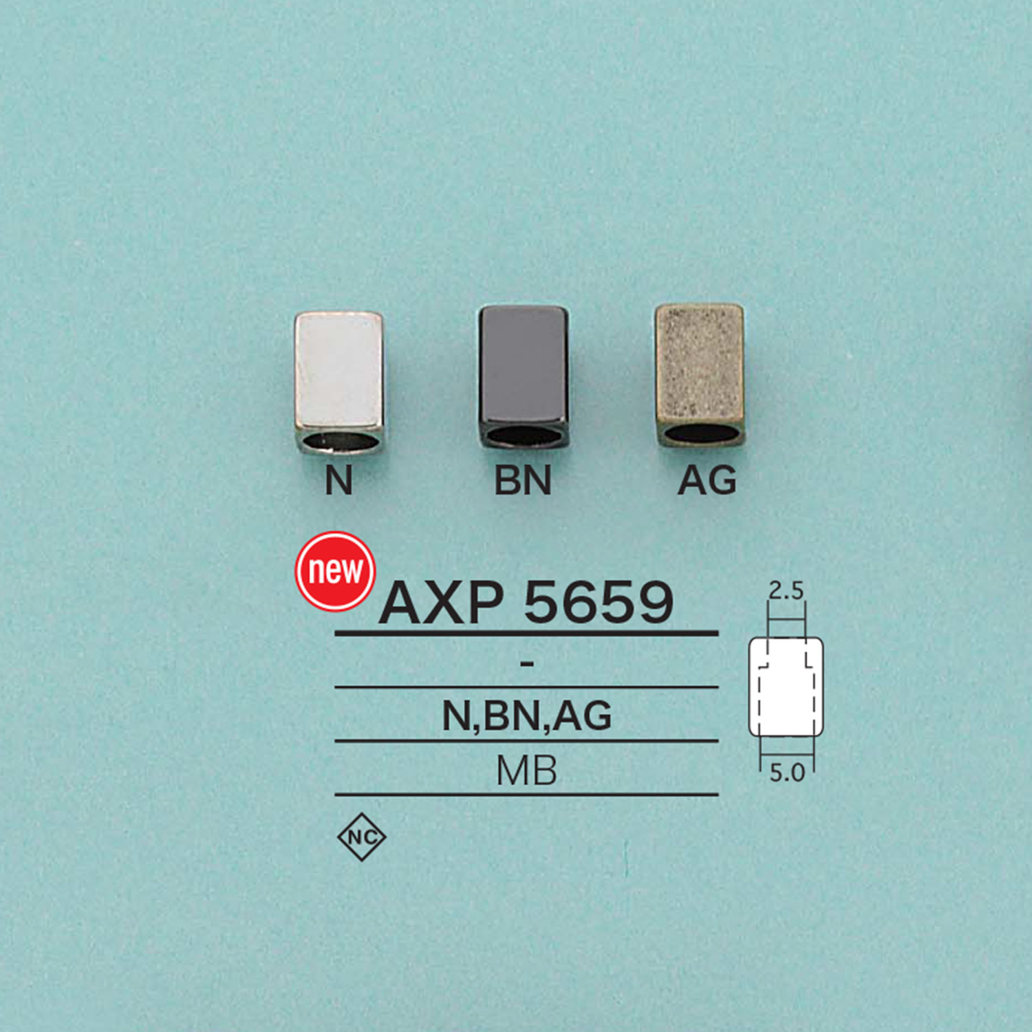 AXP5659 Quadratisches Kordelende[Schnallen Und Ring] IRIS