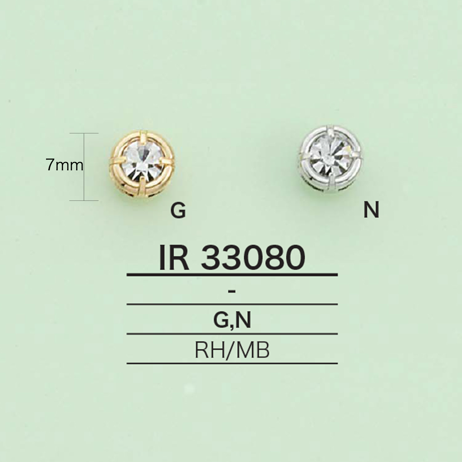 IR33080 Charm Mit Strass (Rund)[Verschiedene Waren Und Andere] IRIS