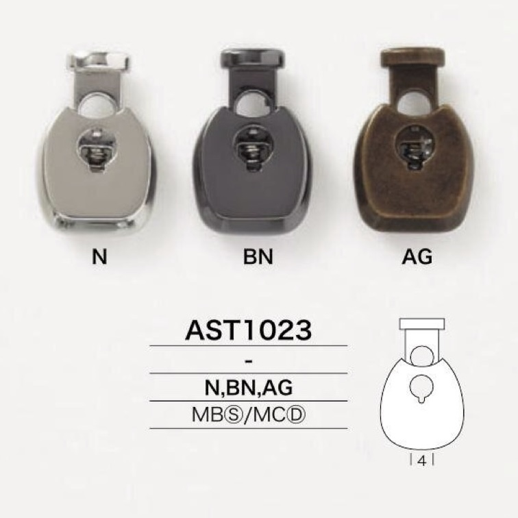 AST1023 Kordelstopper aus Messing, Feder/Druckguss[Schnallen und Ringe] IRIS