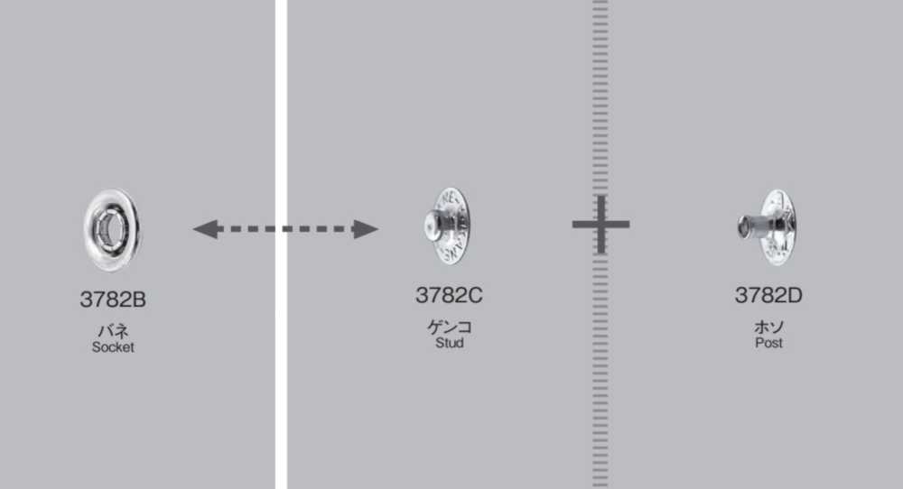 3782B/C/D Unterteile Haken Zum Stricken Standardtyp (Sockel/Bolzen/Pfosten-Set)[Druckverschluss/Ösenscheibe] Morito