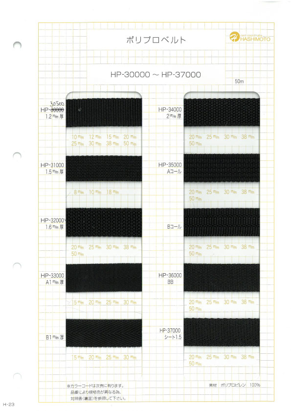 HP37000 Polypropylen-Gurt 1,5 Mm Dicke Thick[Bandbandschnur]