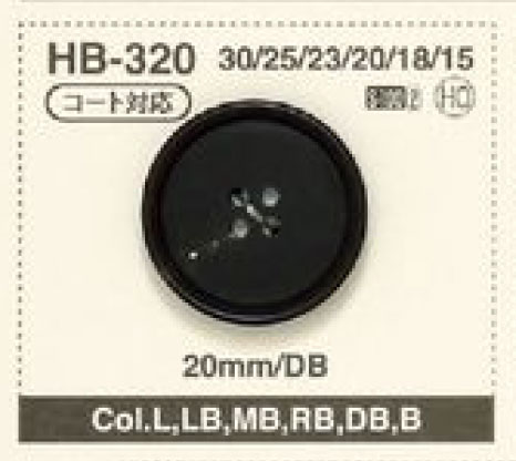HB-320 Naturmaterial 4-Loch-Hornknopf Für Büffelmantel / Jacke[Taste] IRIS