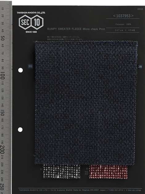 1037953 Pullover Fleece Dobby Micro Check Print[Textilgewebe] Takisada Nagoya