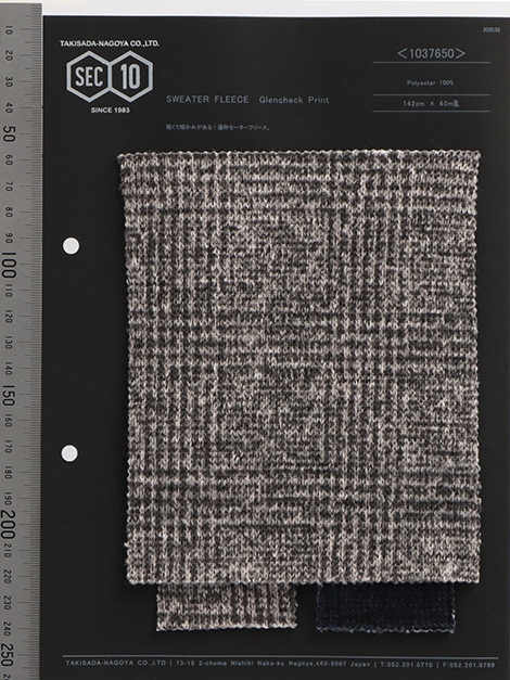 1037650 Pullover Fleece Glencheck-Print[Textilgewebe] Takisada Nagoya