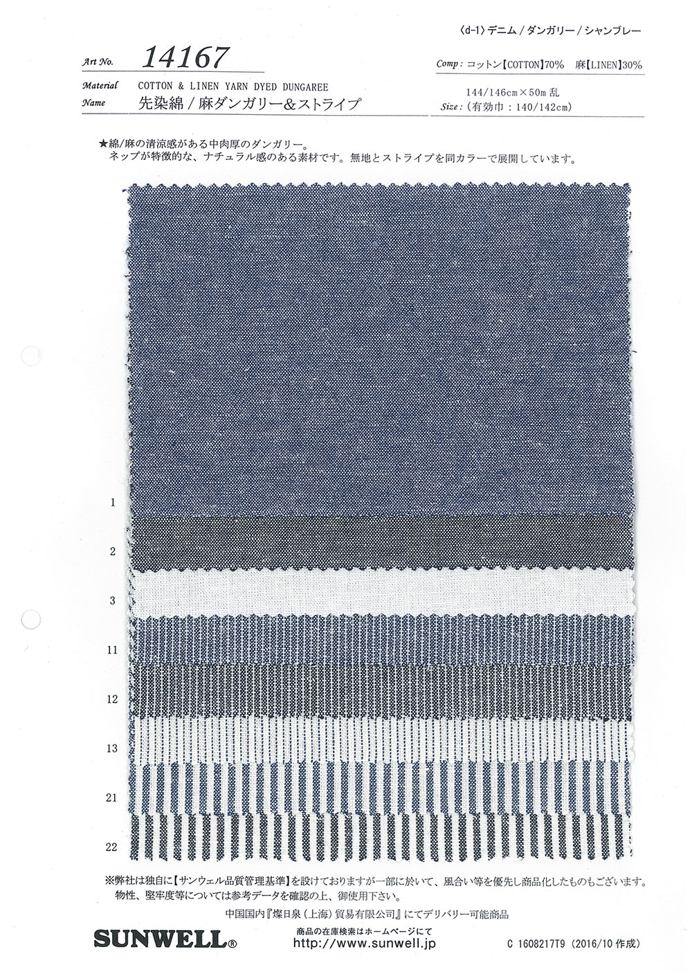 14167 Latzhose Aus Garngefärbter Baumwolle/Leinen Mit Streifen[Textilgewebe] SUNWELL